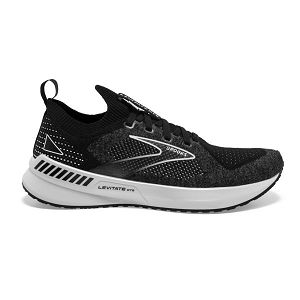 Brooks Levitate StealthFit GTS 5 Road Running Shoes - Womens, Black/Grey/White | IE-ZAN589320